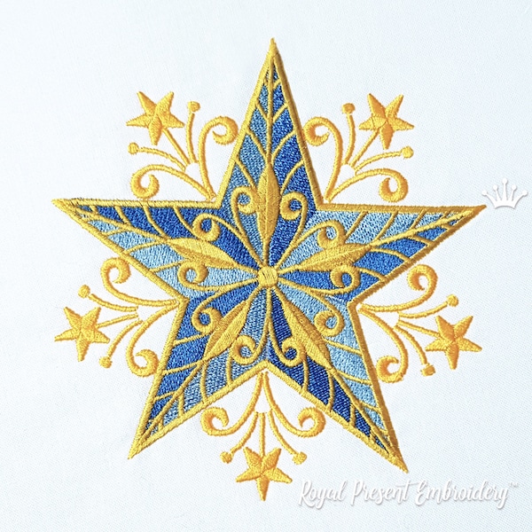 Christmas Star Machine Embroidery Design - 2 sizes