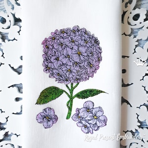 Hortensie Design für Stickmaschinen - 2 Größen