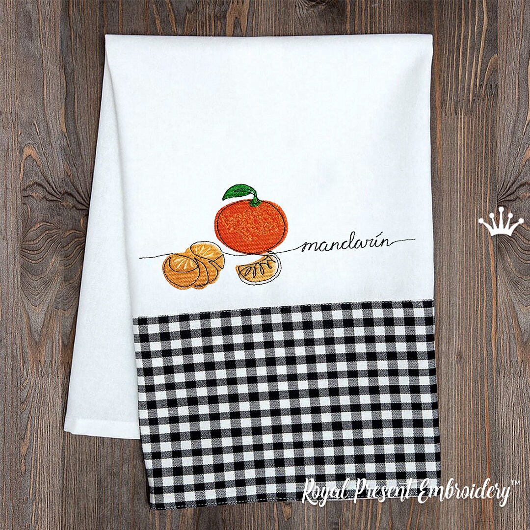Organic Mandarin Machine Embroidery Design - 4 Sizes - Etsy