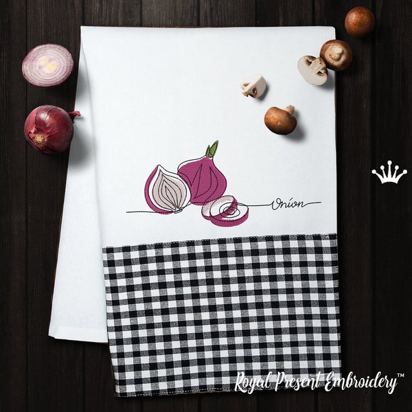 Red Onion Machine Embroidery Design - 4 sizes