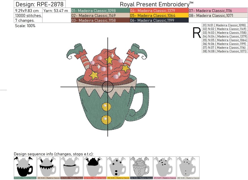 Mug Elf Machine Embroidery Design 3 Sizes - Etsy