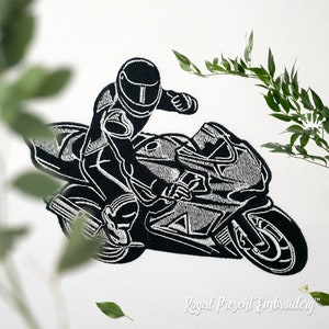 Motorcycle biker Machine Embroidery Design - 2 sizes