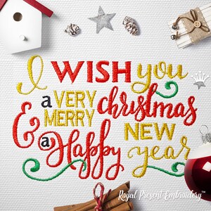 Calligraphy Christmas Postcard Machine Embroidery Design