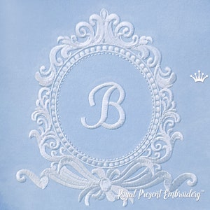 Antique Rococo Blank Monogram Machine Embroidery Design - 4 sizes