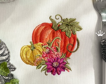 Elegant Pumpkins Machine Embroidery Design - 6 sizes
