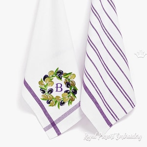 Olives Wreath Machine Embroidery Design - 4 sizes