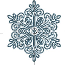 雪の結晶のようなバッテンバーグレース機械刺繍デザイン - 5