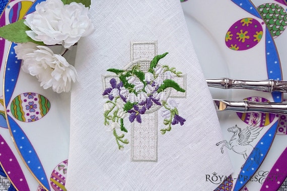 Easter Crosses 10 Machine Embroidery Designs on multi format CD Lilies Eggs 4x4