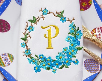 Frame with forget-me-not flowers Embroidery Design - 4 sizes