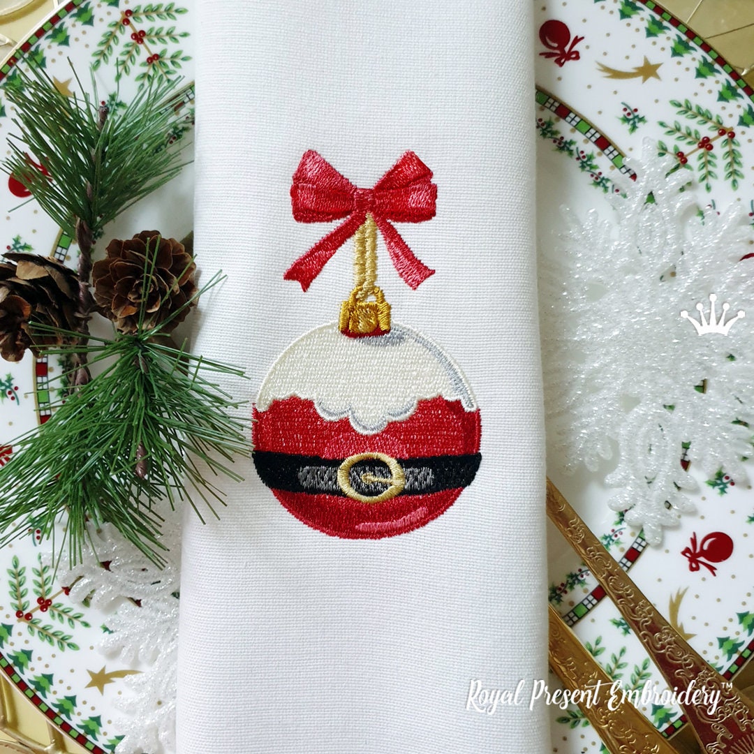 Ball Santa Claus Christmas Machine Embroidery Design - 5 sizes