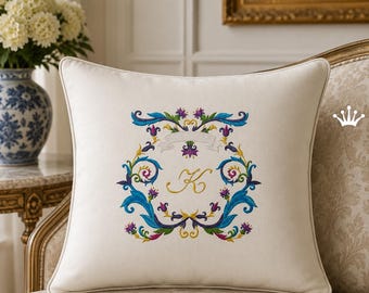 Monogramram Ludvig XVI Maskinbroderidesign