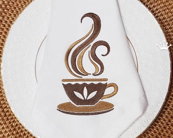 Stylized cup of coffee Machine Embroidery Design