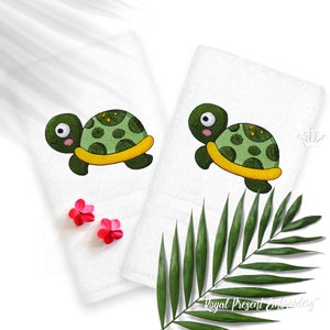 Baby Turtle Cartoon Machine Embroidery Design - 2 sizes