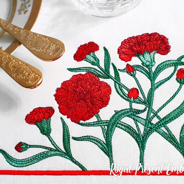 Carnation Embroidery Etsy