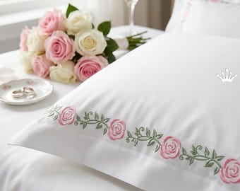 Romantic Garden Roses Border Machine Embroidery Design