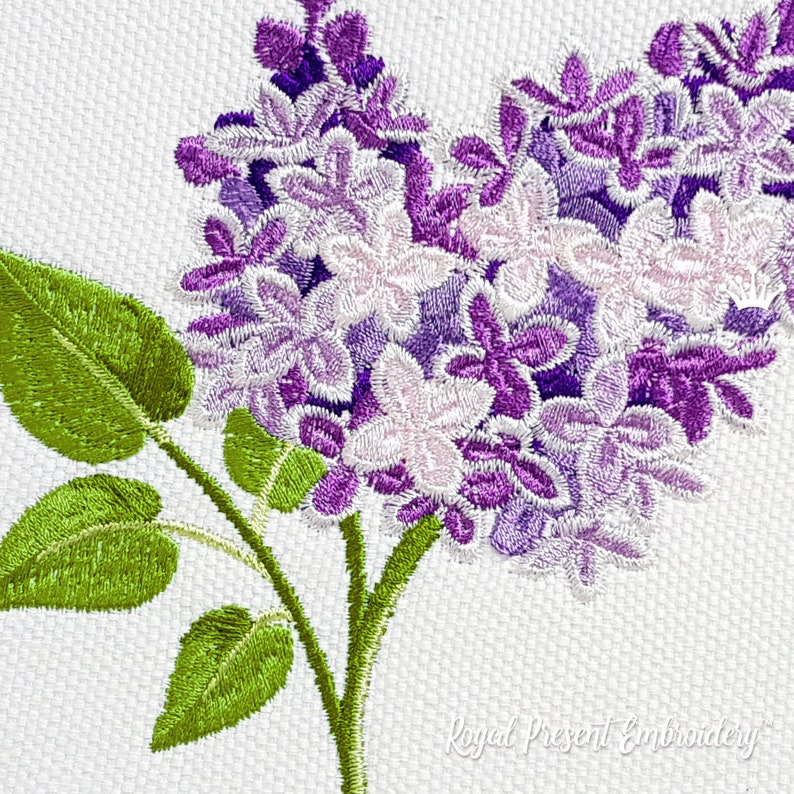 Spring Lilac Branch Machine Embroidery Design - 2 Sizes - Etsy