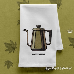 Maskinbroderidesign för vintage kaffekokare - 3 storlekar