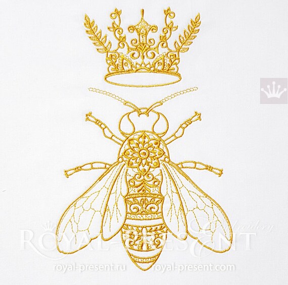 Queen Bee Machine Embroidery Design 5 sizes | Etsy