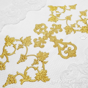 Cross with grapes Set of Machine Embroidery Designs - 3 sizes