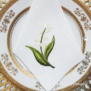 White Lilies of the valley Machine Embroidery Design
