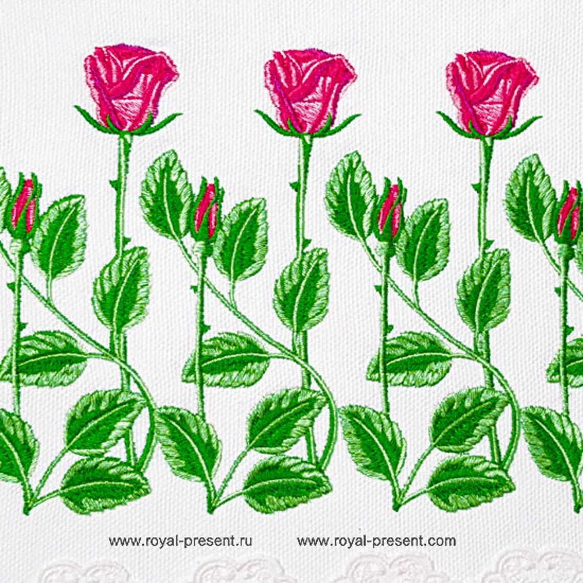 Machine Embroidery Design Garden Roses Border 3 Sizes - Etsy