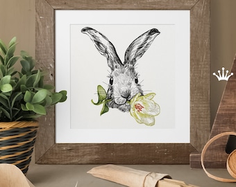 Spring Rabbit Machine Embroidery Design