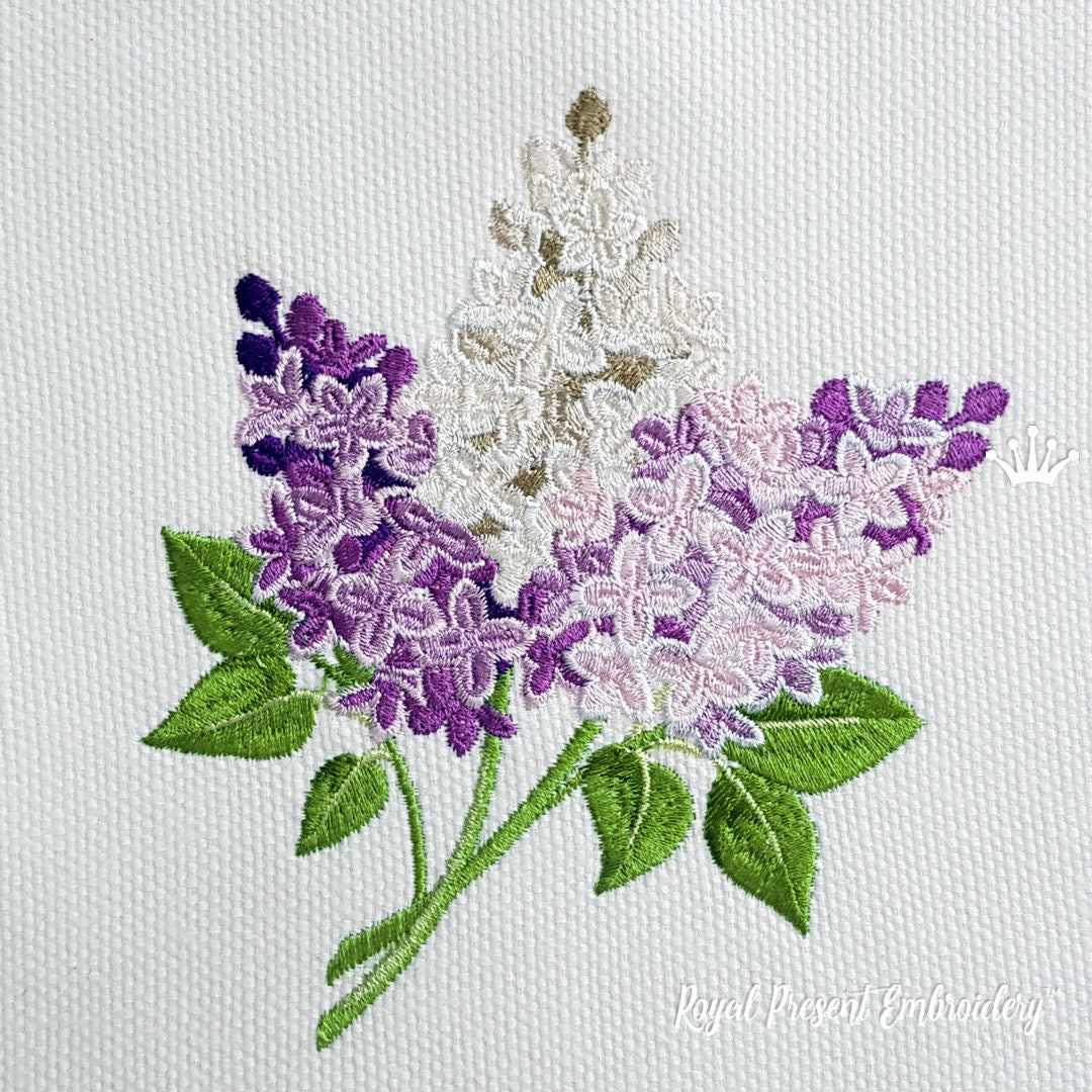 ライラックの機械刺繍デザイン - 2 サイズ - Etsy 日本