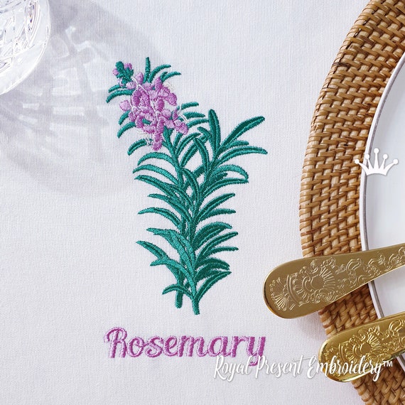 Rosemary Machine Embroidery Design - 2 Sizes - Etsy