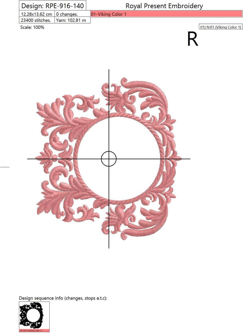 Machine Embroidery Design  Classic Monogram Blank  3 sizes image 4