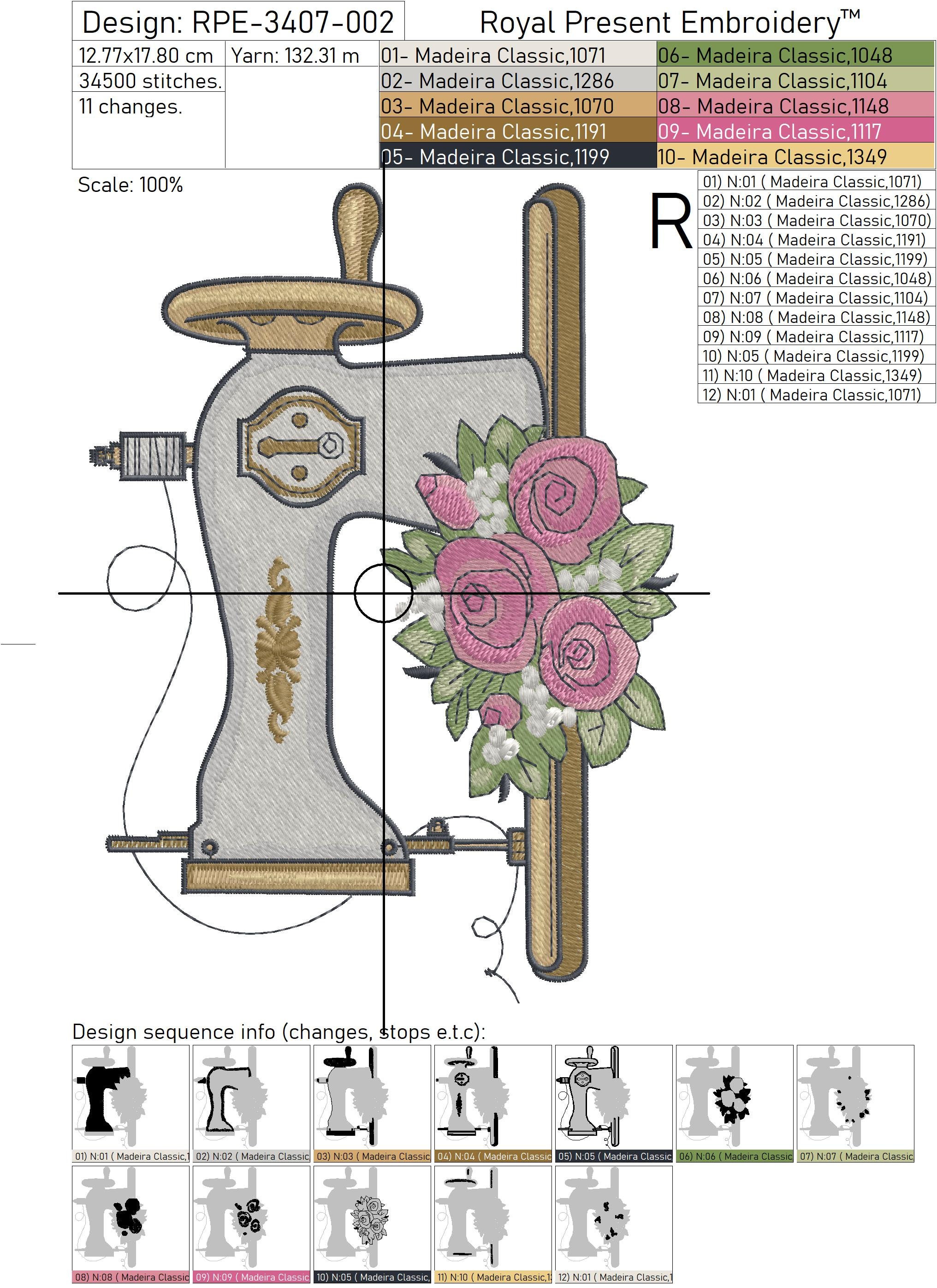 Personalized Roses Machine Sewing Machine With Roses Machine Embroidery Design - 4 Sizes - Etsy