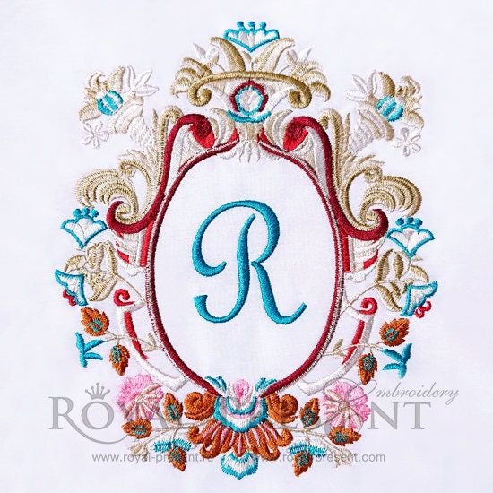 Machine Embroidery Design Luxury Monogram Blank 2 sizes Etsy