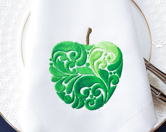 Ornate Apple machine embroidery design