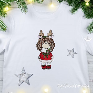 Christmas Tilda small machine embroidery design - 3 sizes
