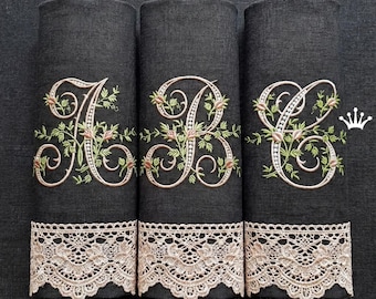 All Vintage Alphabet with roses Machine Embroidery Designs