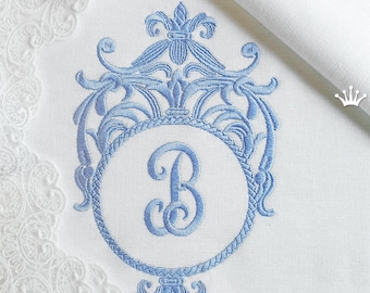 Classic Blank Monogram Machine Embroidery Design - 3 sizes