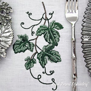 Grape Leaf Machine Embroidery Design image 1