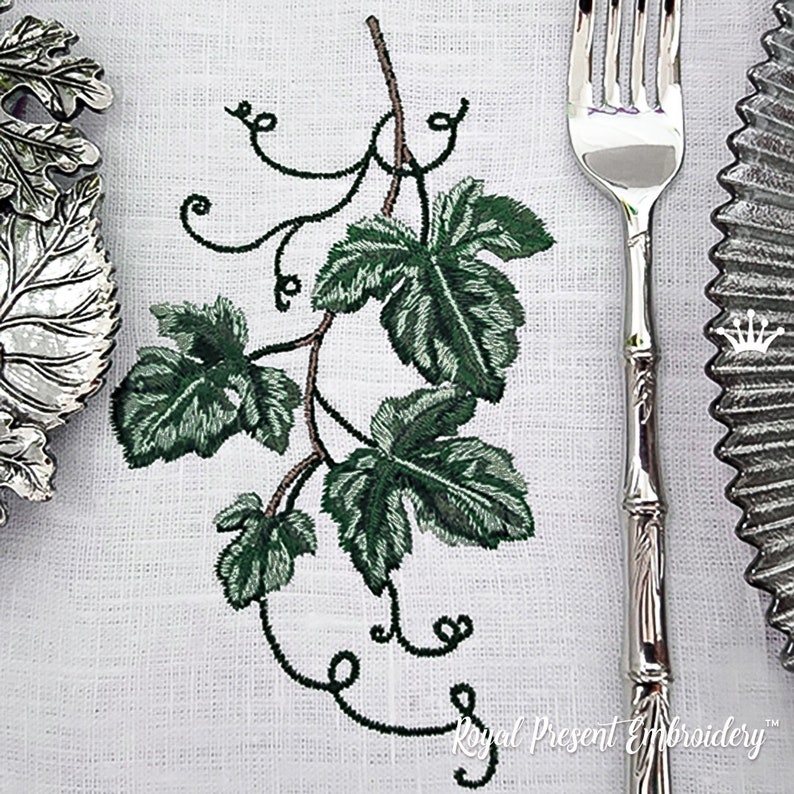 Grape Leaf Machine Embroidery Design image 1