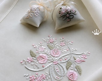 Floral bouquets machine embroidery design set