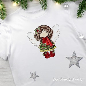 Christmas Fairy Tilda small machine embroidery design - 3 sizes