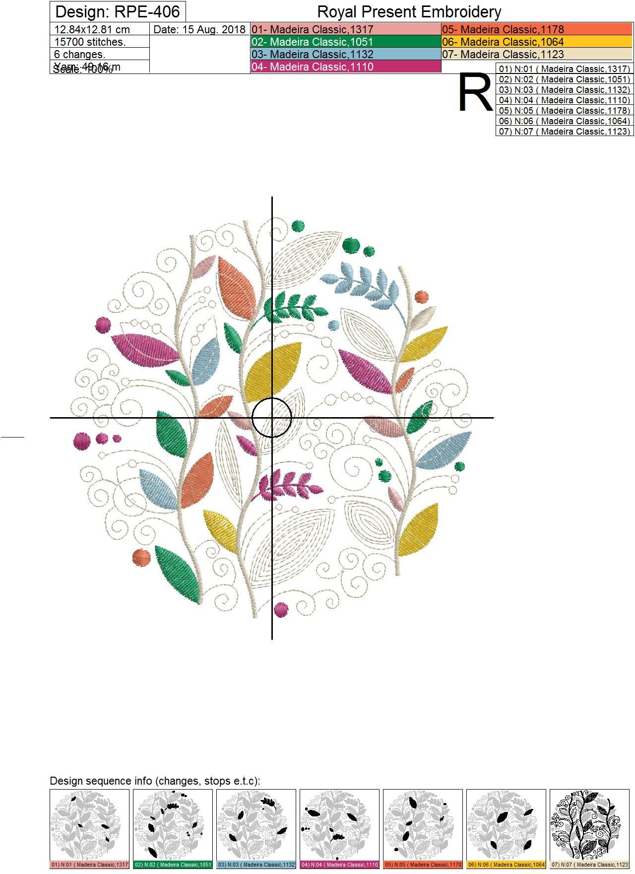 Circle Autumn Leaves Machine Embroidery Design - 6 Sizes - Etsy