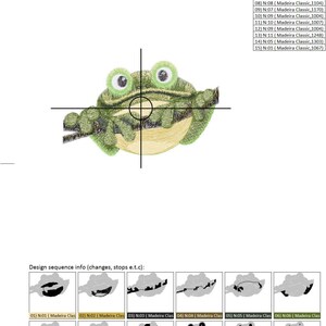 Machine Embroidery Design Frog 3 sizes image 2