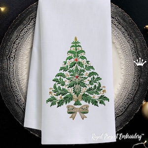 Christmas Tree in Baroque Style machine embroidery design - 4 sizes