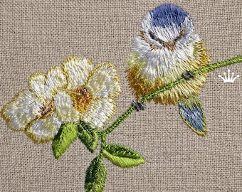 Long stitch Small Titmouse Machine Embroidery Design