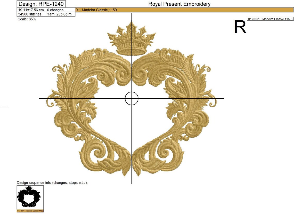 Pink Baroque Frame Embroidery Design 3 Sizes Etsy