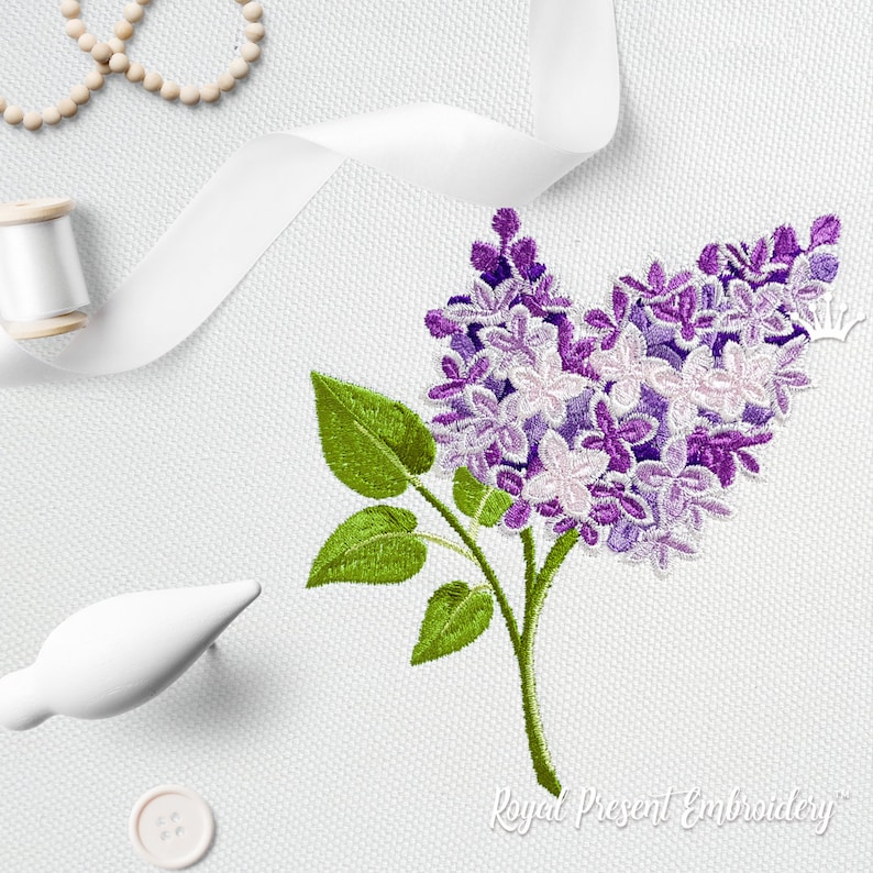 Spring Lilac Branch Machine Embroidery Design - 2 Sizes - Etsy