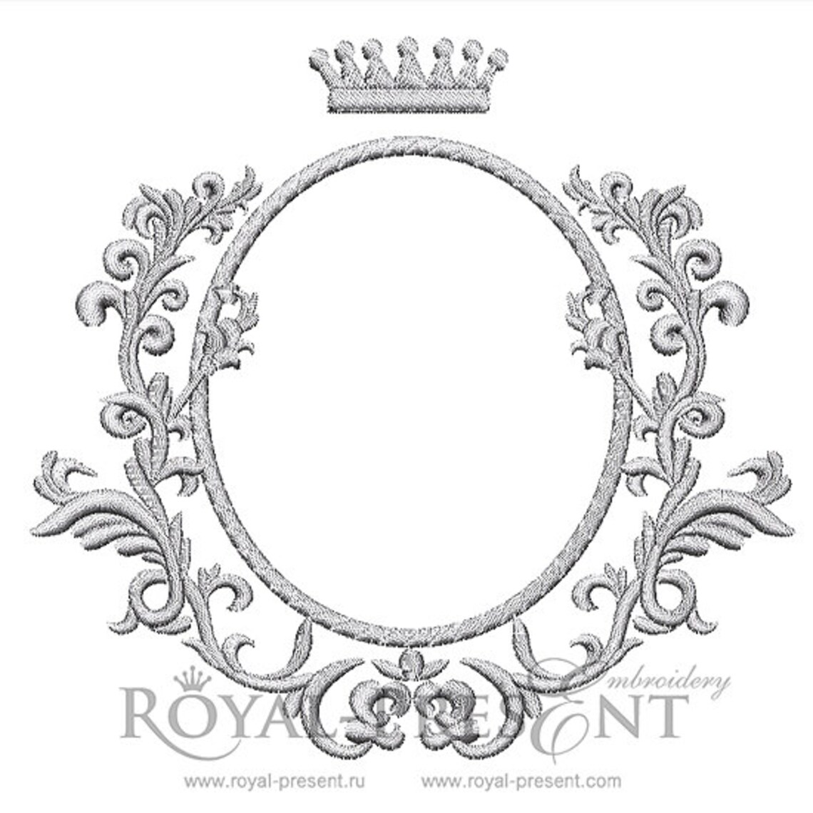 Machine Embroidery Design Blue Monogram Blank 2 Sizes Etsy