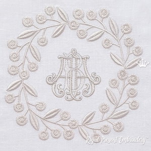 3D Plant Frame for monogram machine embroidery design