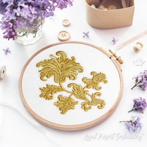 Baroque Flower Machine Embroidery Design