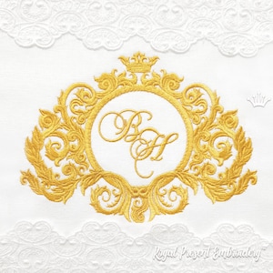 Vintage baroque frame Machine Embroidery Design - 4 sizes