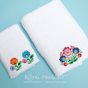 Three Traditional Polish Floral machine embroidery designs